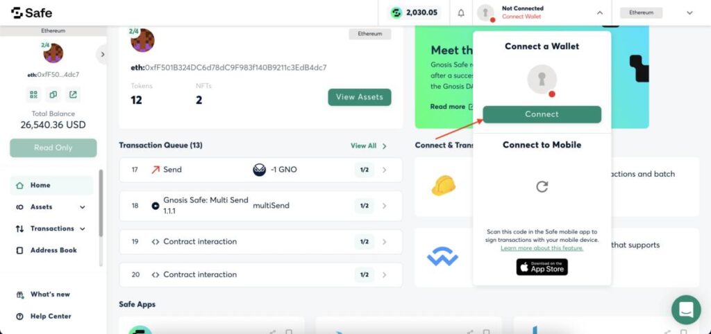 Chọn connect