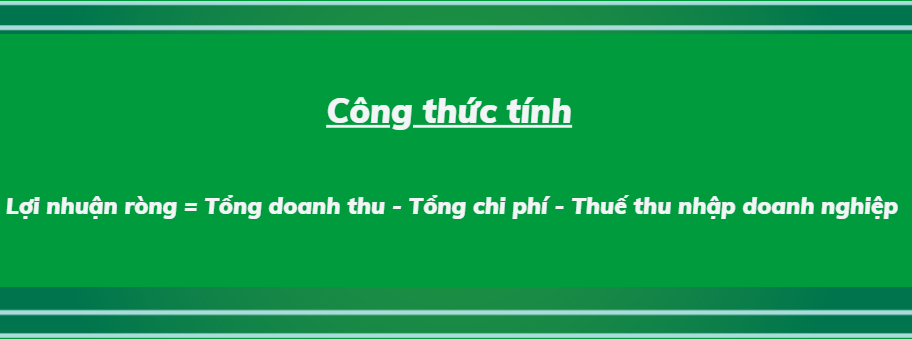 Công thức tính lợi nhuận ròng