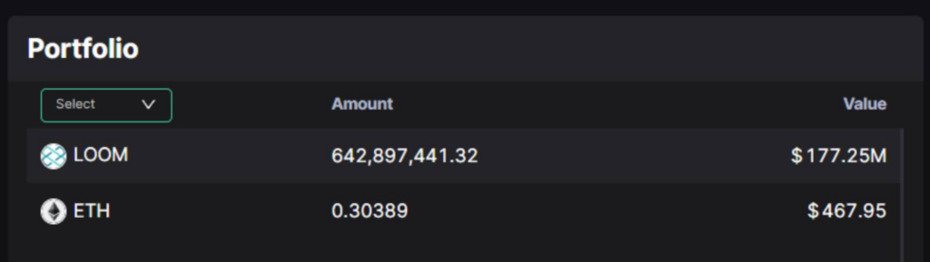 Lượng LOOM trong ví Upbit. Nguồn: Scopescan