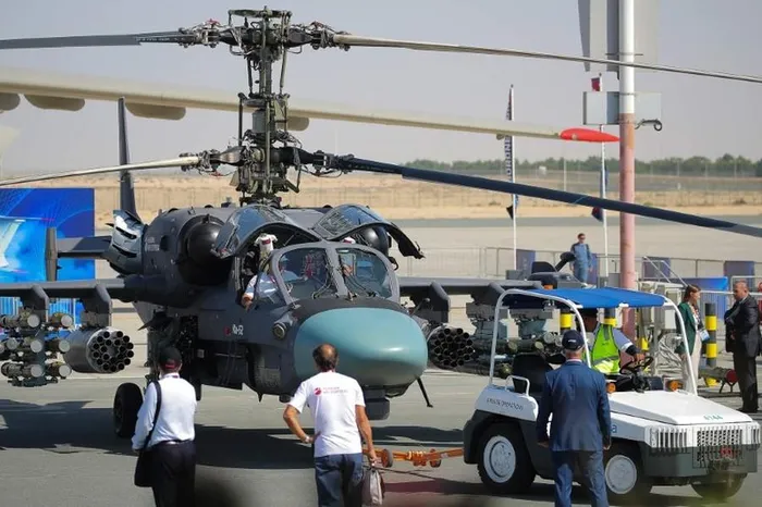 Trực thăng tấn công Ka-52 Alligator của Nga tại Triển lãm hàng không Dubai 2023