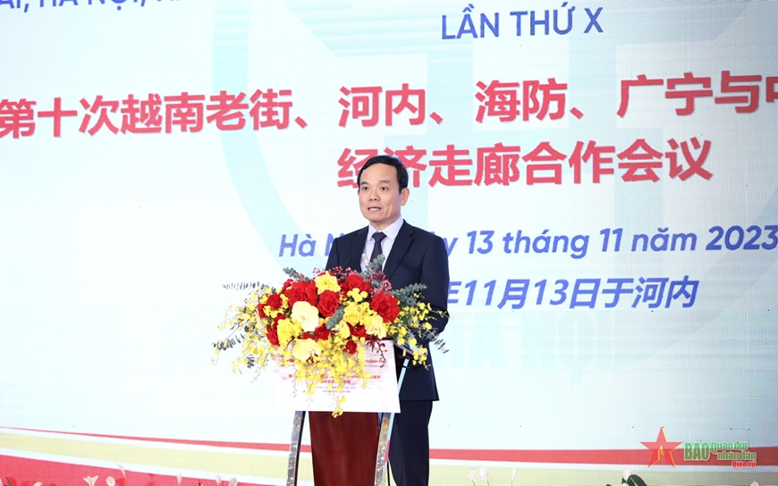 Phó thủ tướng Trần Lưu Quang phát biểu tại Hội nghị hợp tác hành lang kinh tế Việt - Trung lần thứ X.