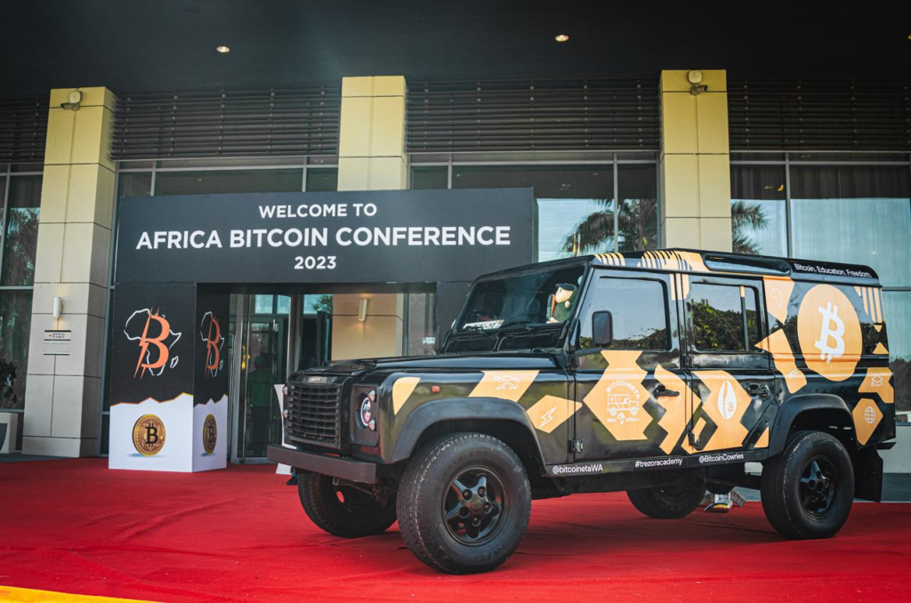 Bitcoineta Land Rover được Trezor hậu thuẫn tại Hội nghị Bitcoin Châu Phi 2023. Nguồn: Trezor