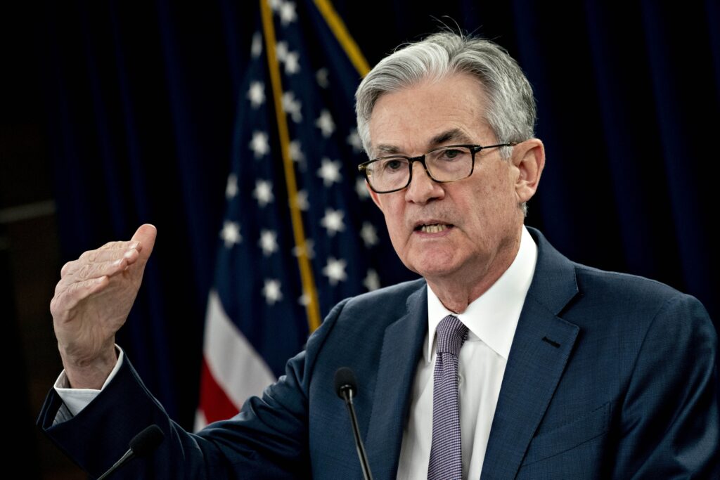 Chủ tịch Fed Jerome Powell trong cuộc họp báo ngày 04/05/2023. Nguồn: CNBC.