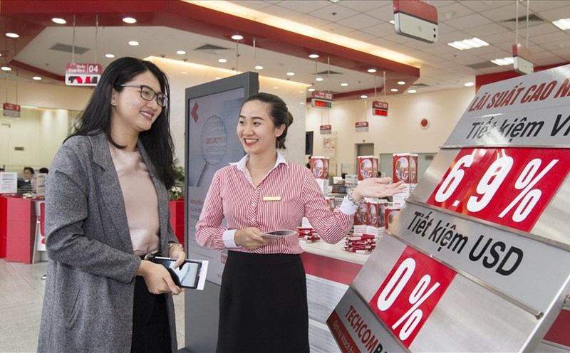 Lãi suất tiết kiệm ngân hàng xuống thấp kỷ lục. Nguồn: Techcombank