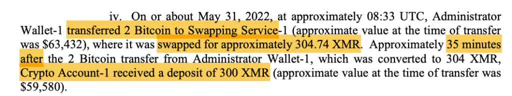 Đoạn trích nổi bật trong lời khai của Rubens nêu chi tiết về vụ chuyển nhượng bị cáo buộc của Lin. Nguồn: Sở Tư pháp
